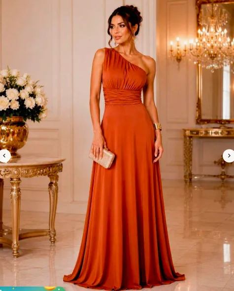 Vestido madrinha festa convidadas recepção formatura sem brilho mula manca em fluity